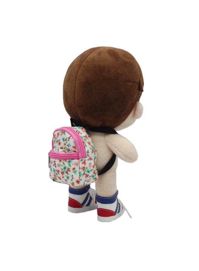 Doll Clothes Change Backpack Small Fabric Doll Bookbag Double Zipper Coin Purse Backpack Toy Accessories-Color:Pink - Image 5