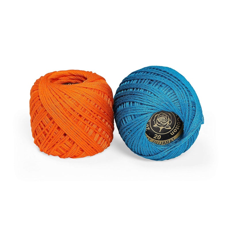 CORIOX Crochet Thread Set Of 10 Ball Crochet Cotton Thread Yarn For Knitting And Craft Making. Size 20 Gram 55 To 60 Mtr Approx (Multicolor 2), 230 Gram - Image 3