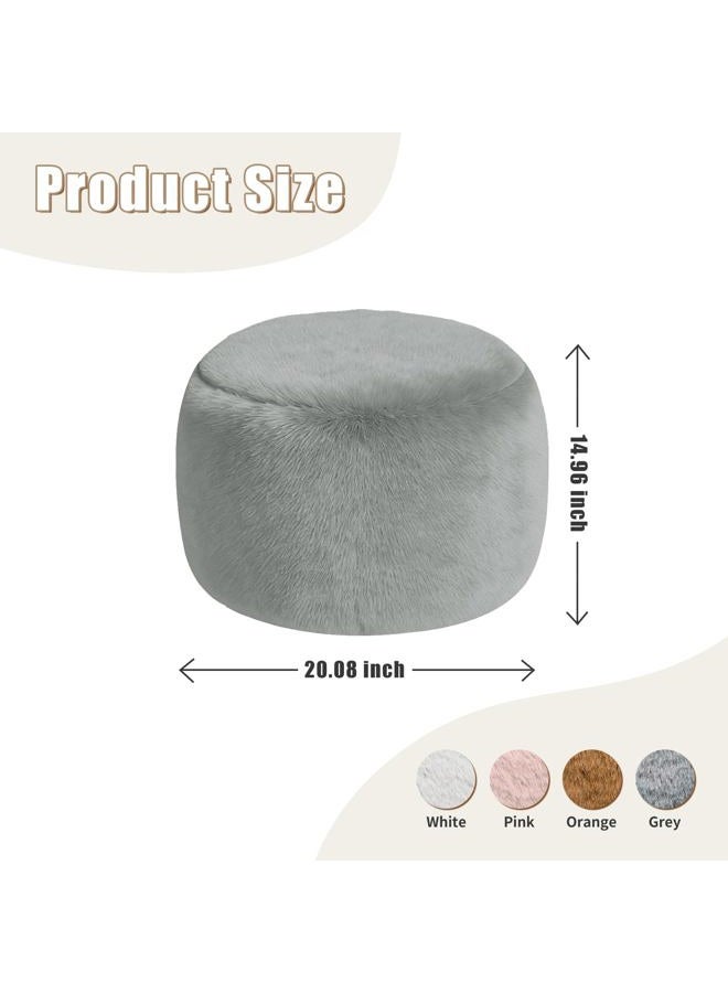 Gericco Round Stuffed Pouf Ottoman for Foot Rest, A Round Modern Foam Filled Poufs, Floor Chair for Living Room, Nursery, Dorm,Outdoor, A Soft Modern Foot Stool Perfect to Rest Your Feet (Grey, 20Inch) - Image 2