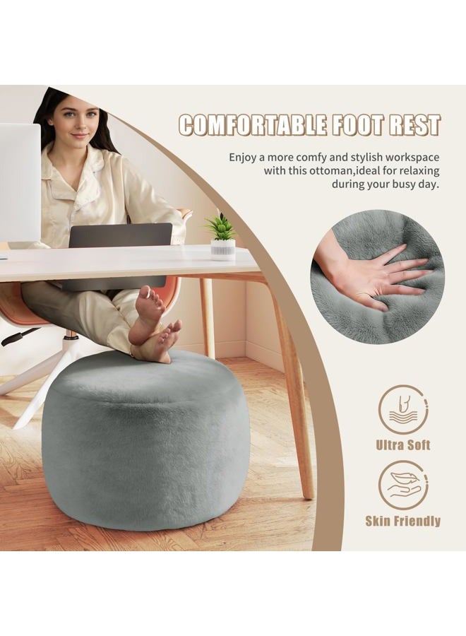 Gericco Round Stuffed Pouf Ottoman for Foot Rest, A Round Modern Foam Filled Poufs, Floor Chair for Living Room, Nursery, Dorm,Outdoor, A Soft Modern Foot Stool Perfect to Rest Your Feet (Grey, 20Inch) - Image 5