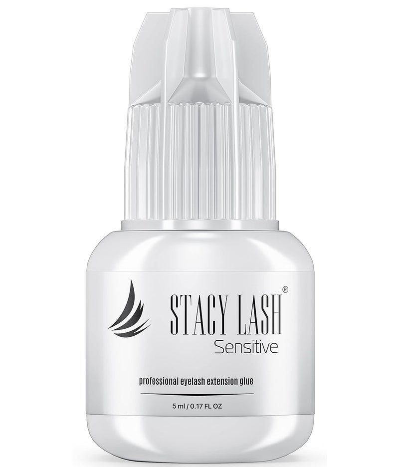 Stacy Lash Sensitive Eyelash Extension Glue Stacy Lash 0.17fl.oz/5ml / 5-6 Sec Drying time/Retention – 4-5 Weeks/Black Adhesive/Professional Supplies - Image 1