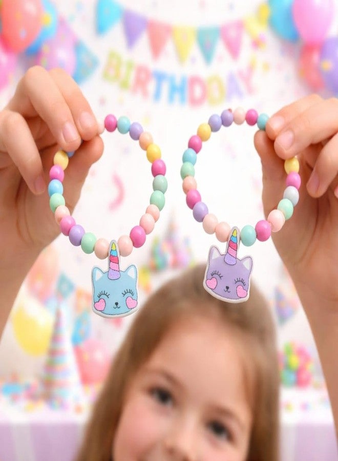 TERA13 Beaded Bracelet For Girls & Women, Unicorn Charm Bracelet, Stretchable And Adjustable Colourful Hand Bracelet, Best Friend Bracelet Set, Return Gifts For Girl, Cute Bra-celet, Random Color (8 Pcs) - Image 4