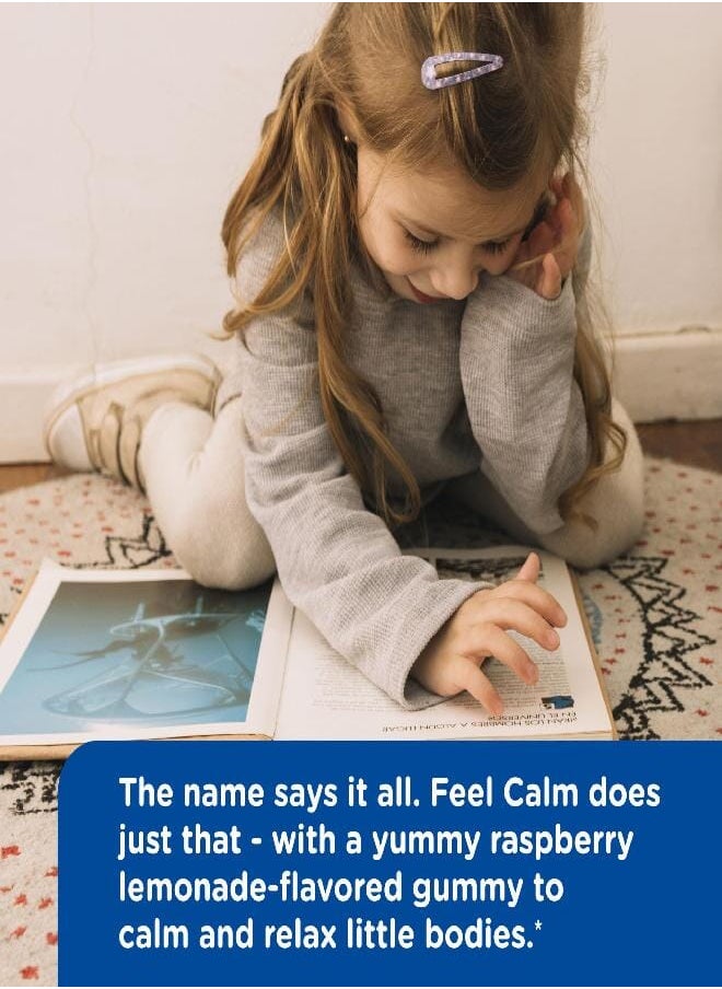 Mommy's Bliss Mommy's Bliss Kids Feel Calm Gummies, Support a Sense of Calm and Relax The Body, Made with Magnesium, L-theanine, Sugar Free Raspberry Lemonade Flavor, Age 4+, 60 Gummies  - Image 5
