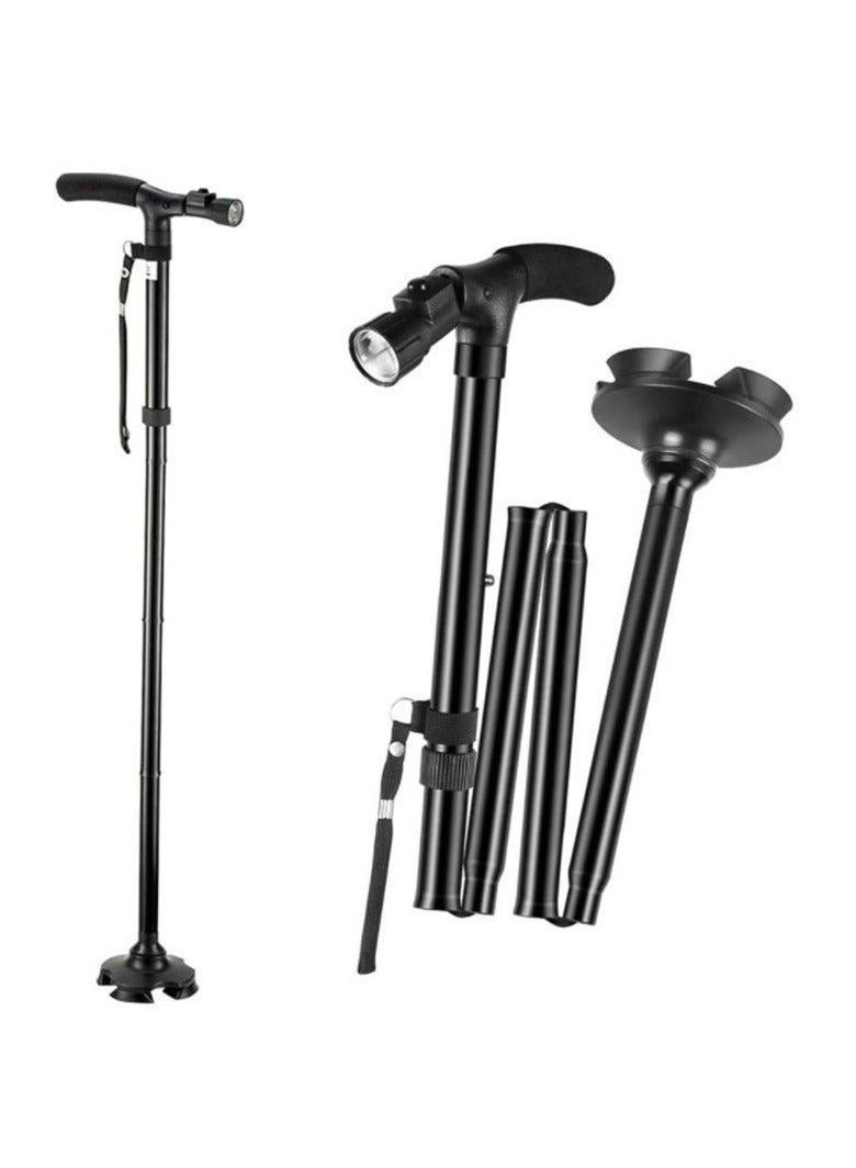 general Folding canes for men and women with LED lights Aluminium crutches 10-point adjustable 84-96 cm / 33-38 inches Men, women and teenagers can carry weights up to 120 kg - Image 1
