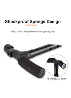 General Folding canes for men and women with LED lights Aluminium crutches 10-point adjustable 84-96 cm / 33-38 inches Men, women and teenagers can carry weights up to 120 kg  - Image 4