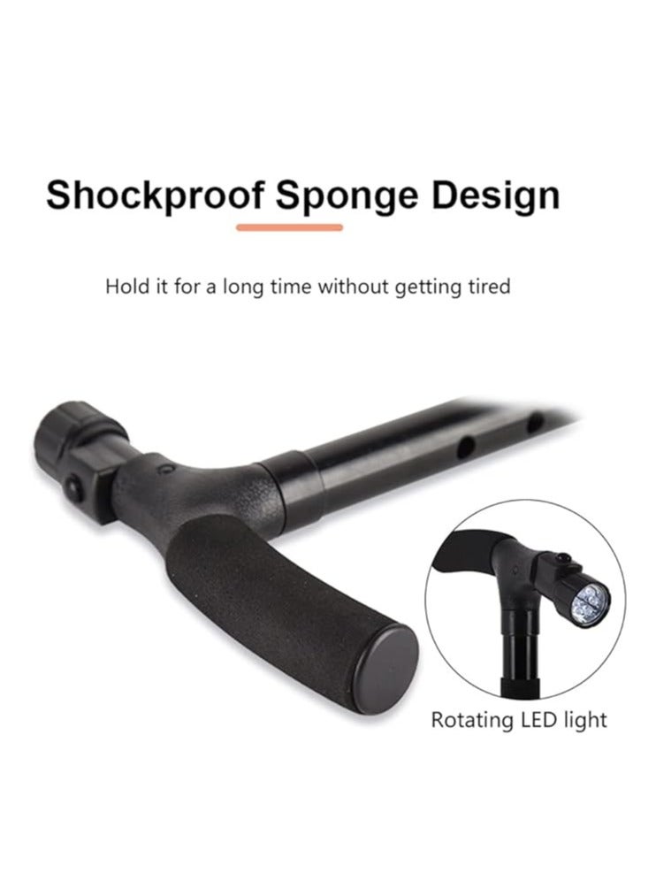 general Folding canes for men and women with LED lights Aluminium crutches 10-point adjustable 84-96 cm / 33-38 inches Men, women and teenagers can carry weights up to 120 kg - Image 4