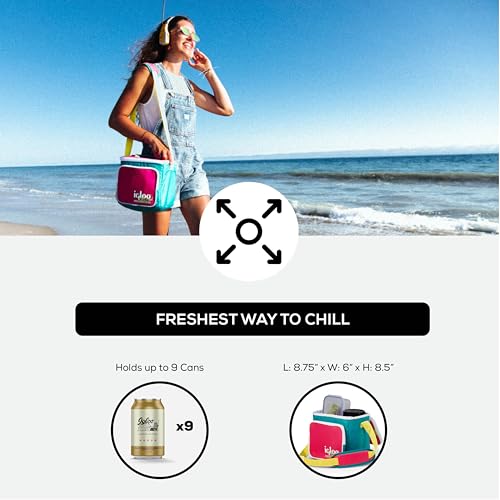 Igloo 90s Retro Collection Square Lunch Box Cooler with Front Pocket and Adjustable Strap, Insulated Leakproof Lunch Cooler Bag, Reusable Lunch Tote - Image 2