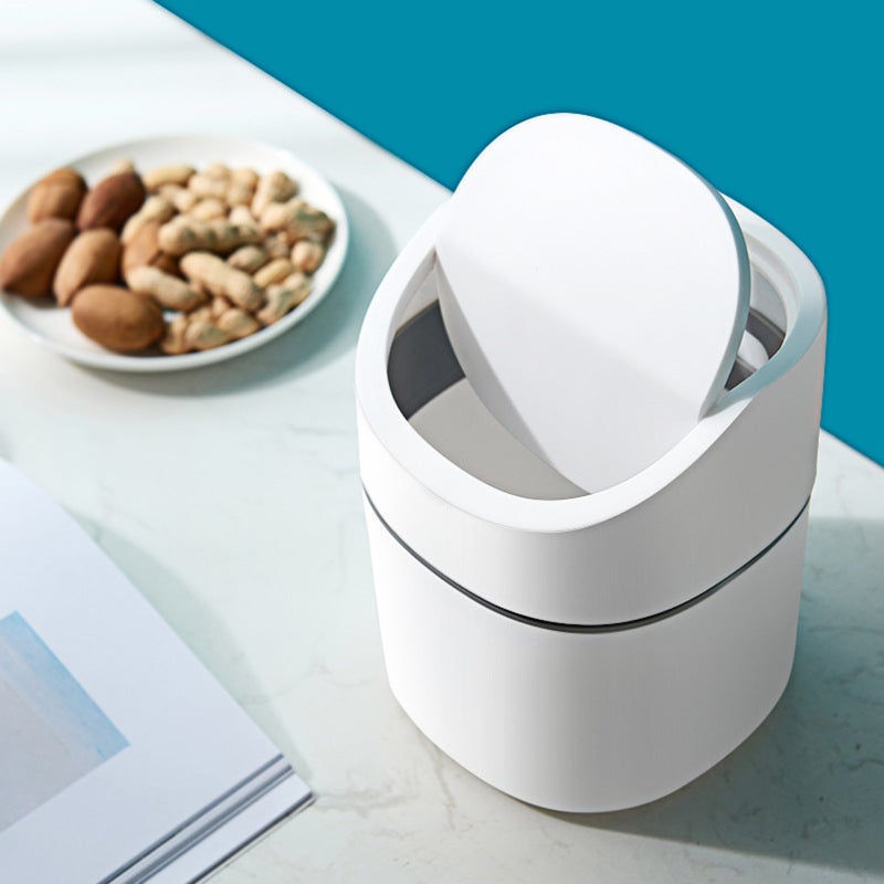 Plastic Desktop Mini Trash Can with Lid Portable Trash Bin Garbage Can for Kitchen Bedroom Dorm Room Car Waste Bin - Image 2