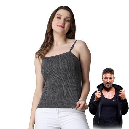 Wearslim® Premium Women’s Cotton Quilted Thermal Underwear, Ultra Soft Cold Weather Lightweight Top Spaghetti Warmer - Black (Medium) Pack of 1 - Image 1