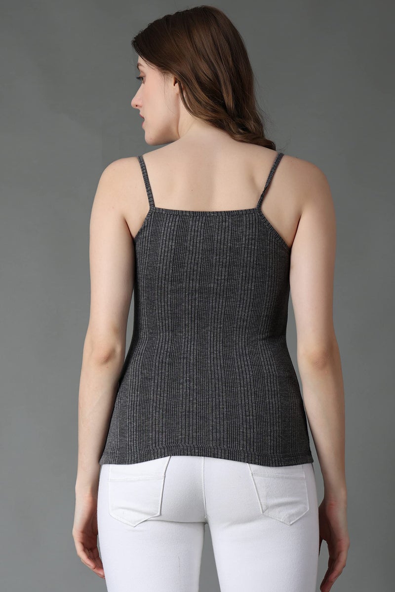Wearslim® Premium Women’s Cotton Quilted Thermal Underwear, Ultra Soft Cold Weather Lightweight Top Spaghetti Warmer - Black (Medium) Pack of 1 - Image 4