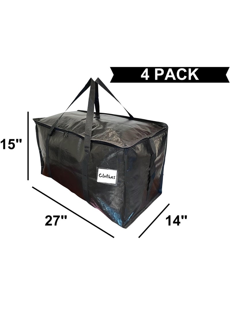 4 Moving Bags Heavy Duty Extra Large, Stronger Handles Wrap Storage Packing Bags Totes, Durable Moving Supplies, Perfect for Storage and Transport, Ideal for Moving, Organizing, and Packing - Image 2