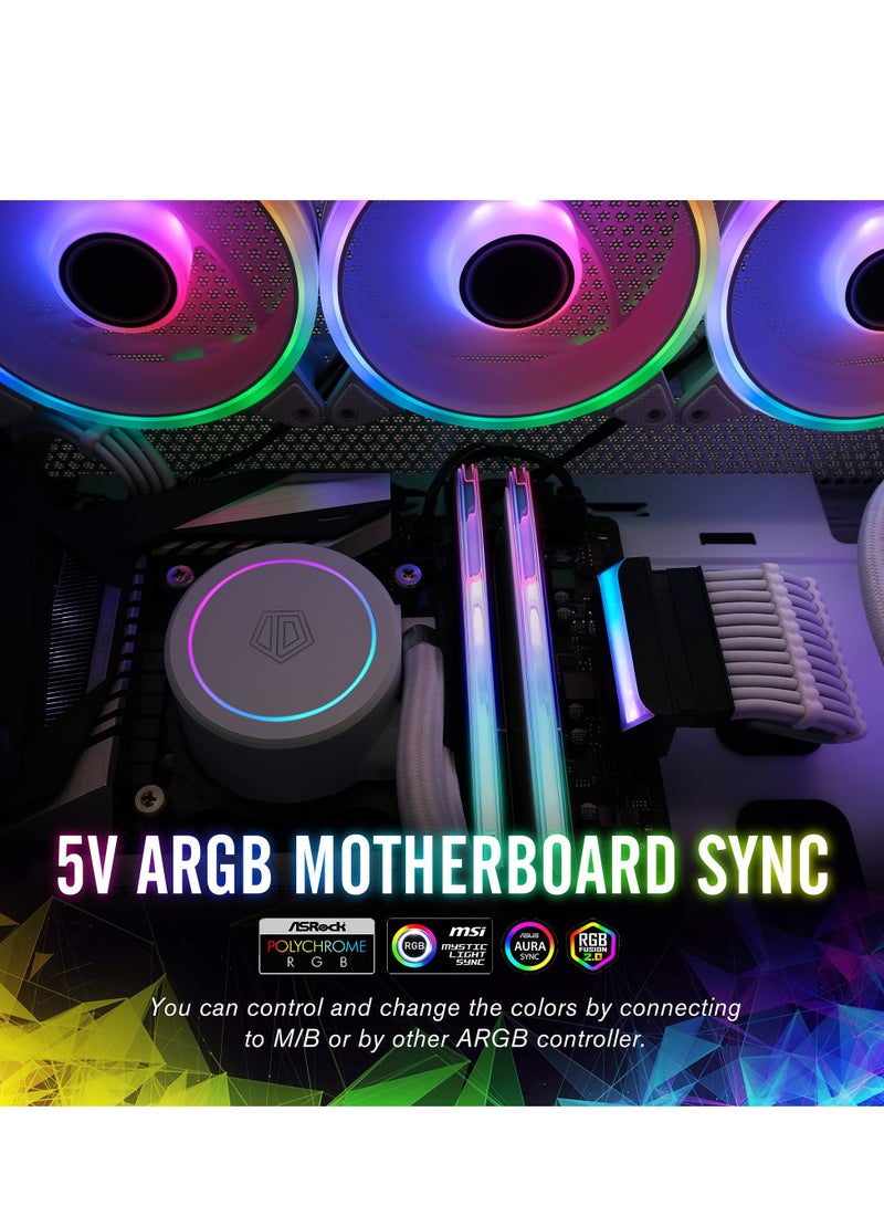 محول موصل طاقة ATX 24 دبوس بزاوية 90 درجة، 5V 3 دبوس ARGB قوس قزح أنثوي إلى ذكر للوحة الأم، لون أسود - Image 3