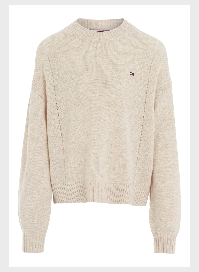 TOMMY HILFIGER Kids Monogram Soft Wool Sweater