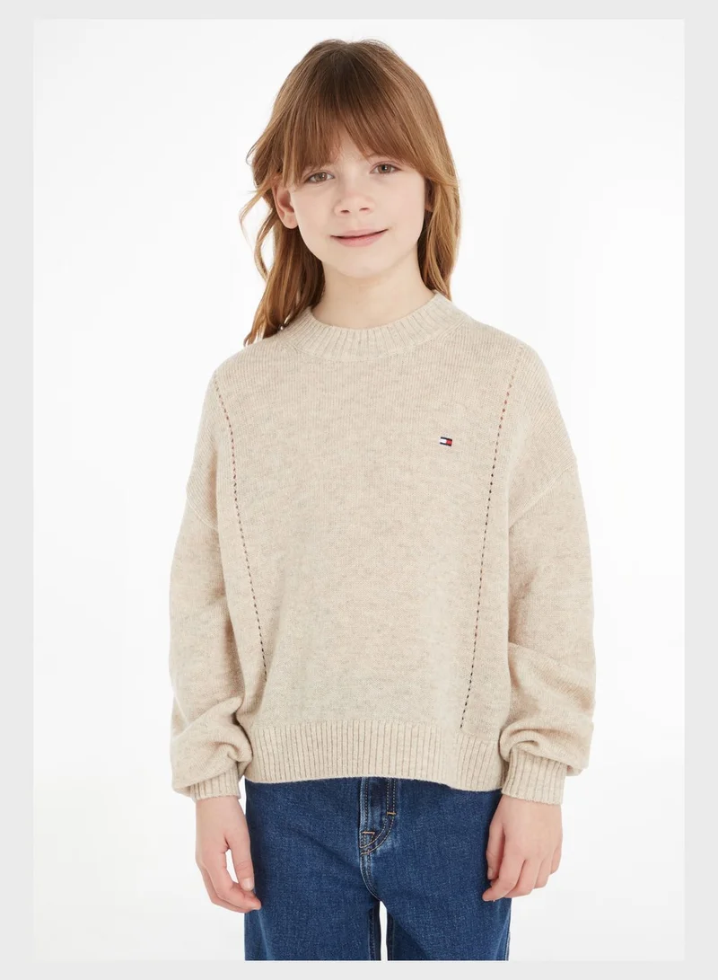 TOMMY HILFIGER Kids Monogram Soft Wool Sweater