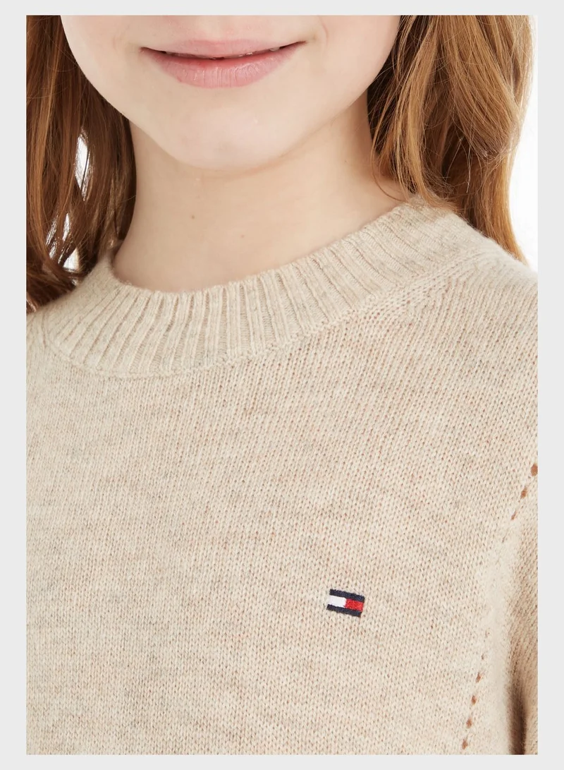 TOMMY HILFIGER Kids Monogram Soft Wool Sweater