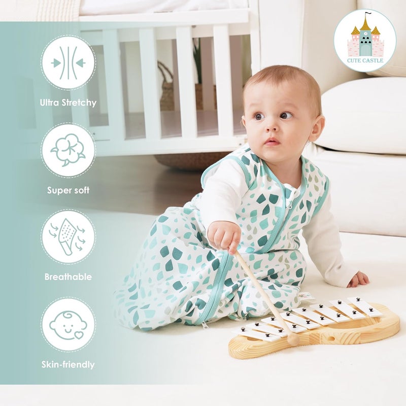 Cute Castle Baby Sleep Sack 06 Months  Lightweight 100 Cotton 2Way Zipper TOG 05 Infant Wearable Blanket Newborn Essentials Toddler Sleep Clothes 3 Pack Green - Image 2