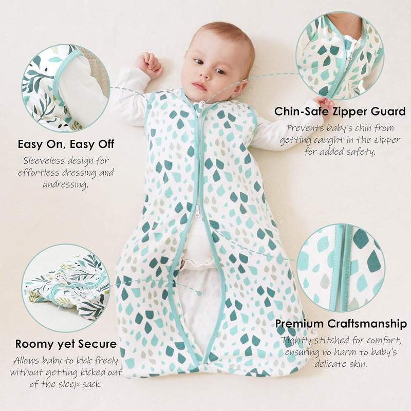 Cute Castle Baby Sleep Sack 06 Months  Lightweight 100 Cotton 2Way Zipper TOG 05 Infant Wearable Blanket Newborn Essentials Toddler Sleep Clothes 3 Pack Green - Image 3