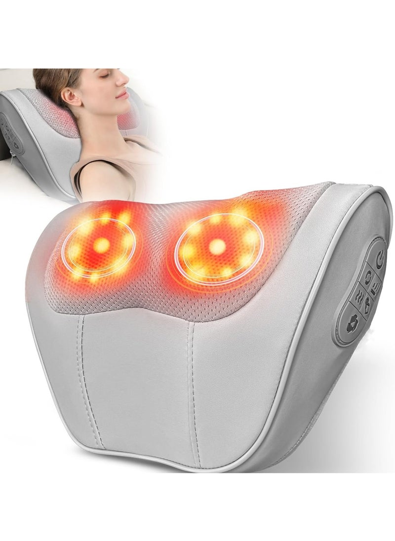 Ru syanl Neck Massager Pillow with Heat for Pain Relief Deep Tissue Neck Stretcher Traction Devices Cervical Hump Corrector with 20 Shiatsu Roller Back Massager for Home Office Chair Car Seat  - Image 1