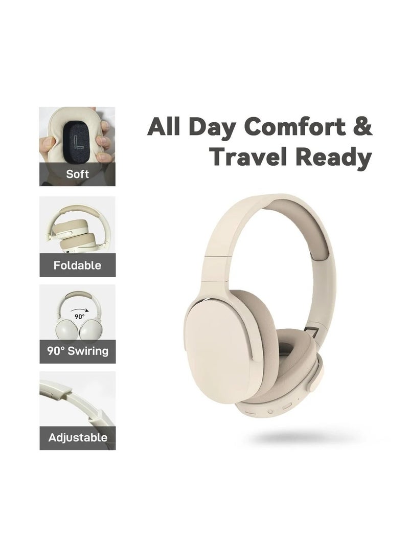 Bluetooth  V5.3 Wireless Headset   Lightweight Over-Ear Headphone,Call Noise Reduction,Adjustable headband, Hifi Bass   Long  Playtime, iOS&Android - Image 2