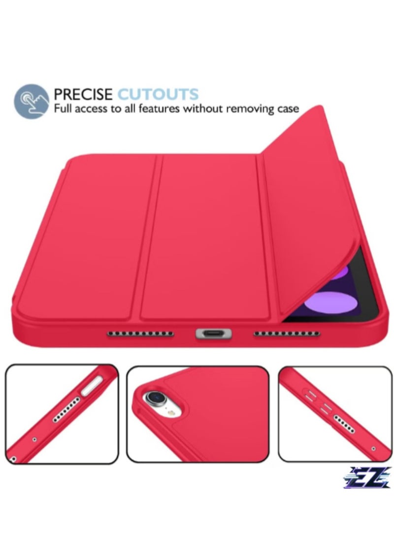 SmartGrist - SmartGrist iPad Mini 7 Case 2024 – A17 Pro 8.3-Inch 7th Generation Case with Pencil Holder, Trifold Stand, and Soft TPU Back, Red - Image 1