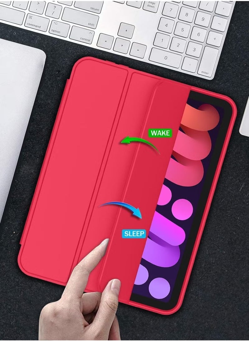 SmartGrist - SmartGrist iPad Mini 7 Case 2024 – A17 Pro 8.3-Inch 7th Generation Case with Pencil Holder, Trifold Stand, and Soft TPU Back, Red - Image 1