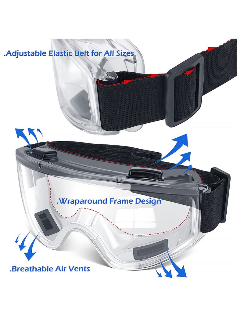 SYOSI 6 Pack Safety Goggles ANSI Z87.1 Glasses, Anti-Fog Protective Safety Glasses Lab Goggles,Stylish Safety Glasses, Clear Anti-Fog Anti-Scratch Protective Glasses For Men And Women  - Image 4