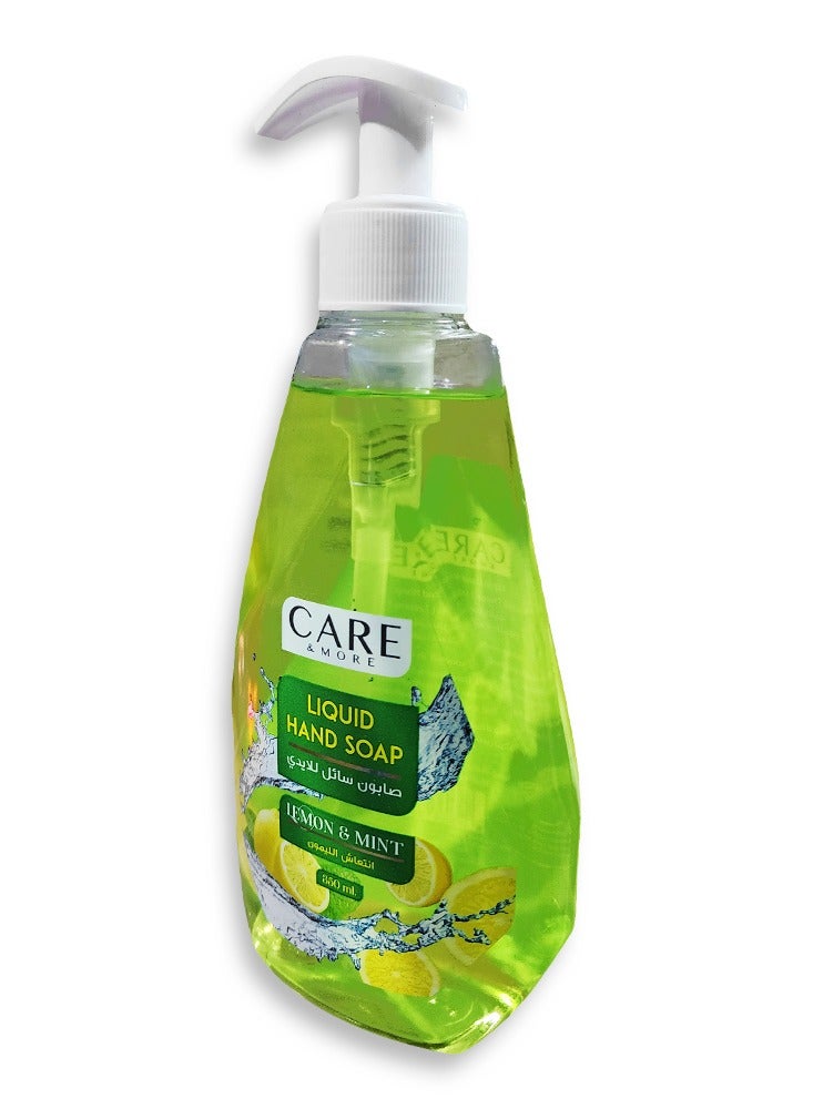 Care & More Liquid Hand Soap - Lemon & Mint - 350Ml - Image 2
