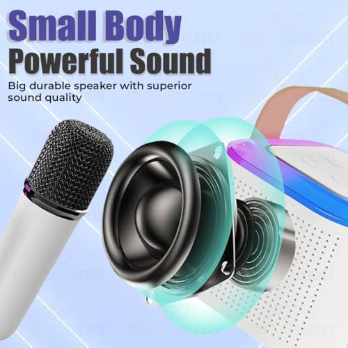 Wembley Bluetooth Karaoke Set with Mic & Speaker | Fun Musical Toy for Kids for Singing | Ideal for Parties, Picnics & Travel Entertainment (White, Bucket Style) - Image 4