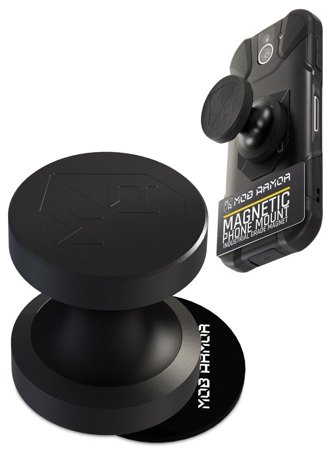 Mob Armor MobNetic Go Magnetic Phone Car Holder with Metal Plate - Strong Magnetic Base, Aircraft Grade Aluminum, Car Dashboard & Metal Surface Mount, Compatible with iPhone and Android Smartphones - Image 1