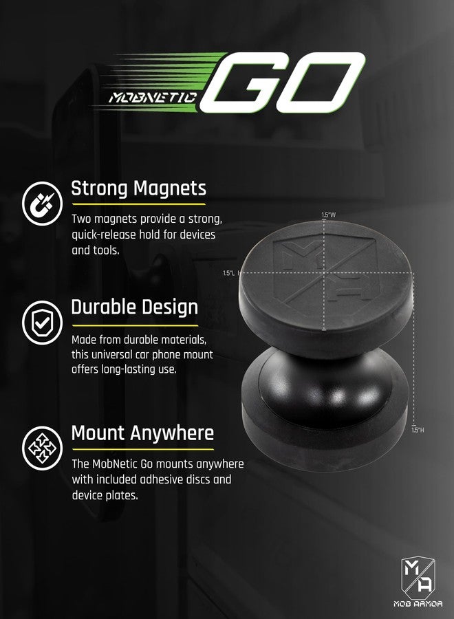 Mob Armor MobNetic Go Magnetic Phone Car Holder with Metal Plate - Strong Magnetic Base, Aircraft Grade Aluminum, Car Dashboard & Metal Surface Mount, Compatible with iPhone and Android Smartphones - Image 3