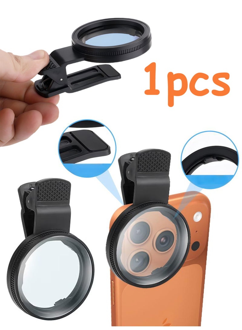 CPL Phone Camera Filter with Clip, Ultra Slim Multi-Coated Filtro Polarizador para Celular,Cramp-on Polarizer Lens for iPhone,Android Smartphones (52mm,Black) - Image 1