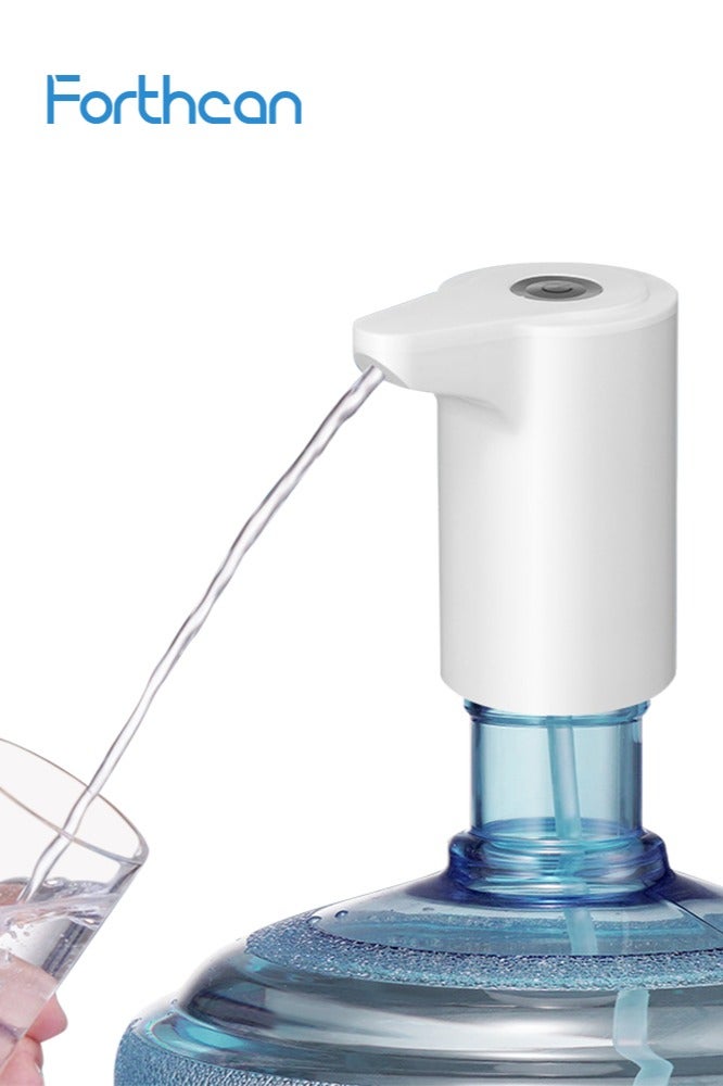 Forthcan Electric Water Pump USB Charging Water Bottle Pump Automatic Dispenser for Bottled Water Portable Easy to Use for Home and Office - Image 1
