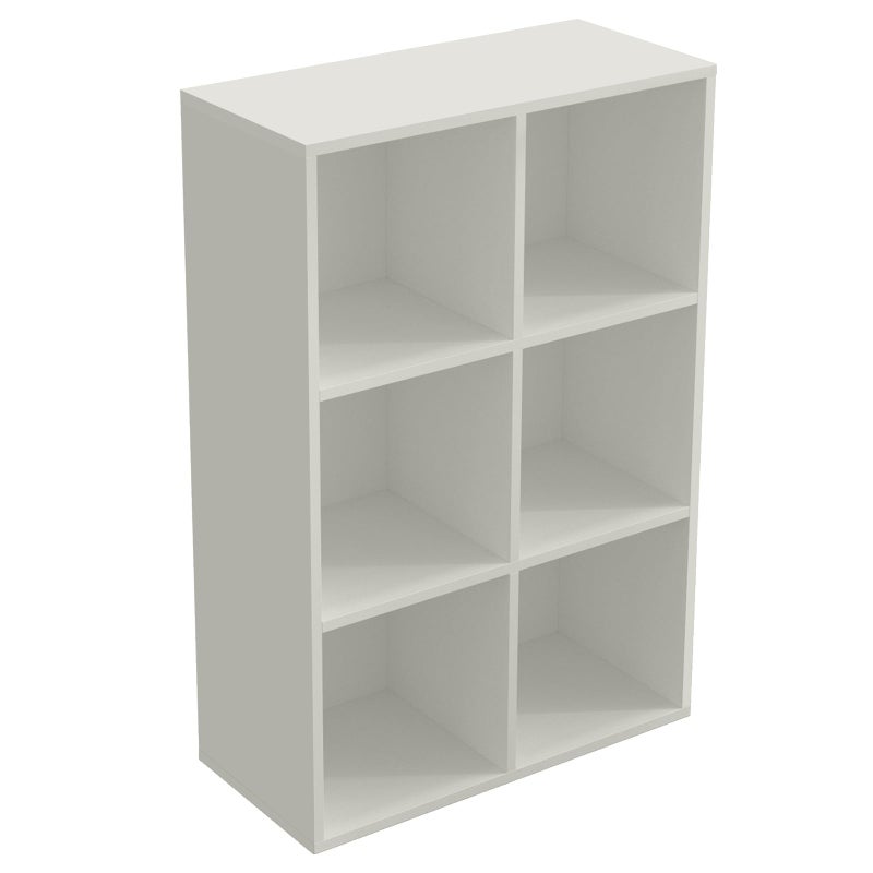 OSCHF 6-Cube Storage Shelf Bookcase - Wooden 3-Tier Floor Standing Open Bookshelf for Home and Office, Display Cabinet, Warm White - Image 1