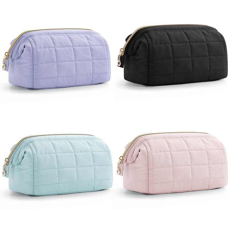 Large Capacity Cloud Bag Line Sewing Down Cotton Cosmetic Bag Portable Travel Waterproof Washes Large Storage - Image 2