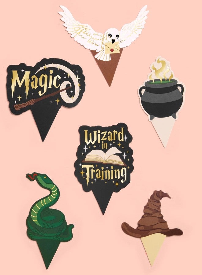 xo, Fetti Wizard in Training Cupcake Toppers + Wrappers - Set of 24 | Kids Cake Decoration, Magic Party Decor, Sorcerer Supplies, Dessert Accessory - Image 4