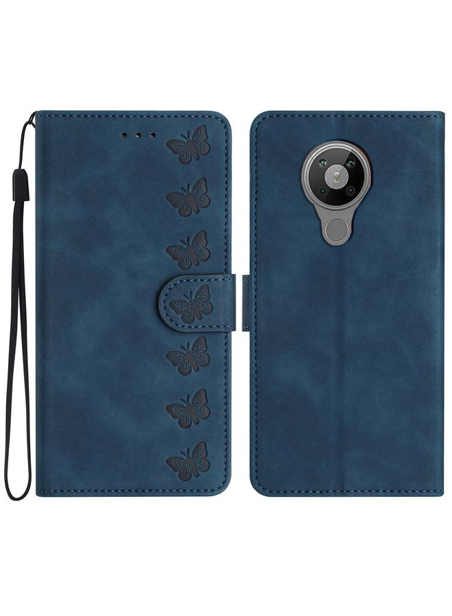 S-TOP Case For Nokia 5.3 Seven Butterflies Embossed Leather Phone Case - Image 1