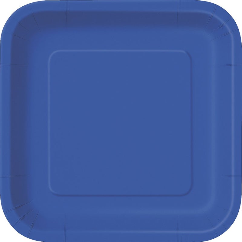 Royal Blue Round Dessert Paper Plates 6 78 in Pack of 16 EcoFriendly Disposable Tableware Perfect for Celebrations Weddings Gatherings