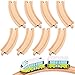 Liliful Pack of 8 Wood Train Track Expansion Packs Compatible with Most Train Tracks63 x 157 x 063 InchCurved - Image 2