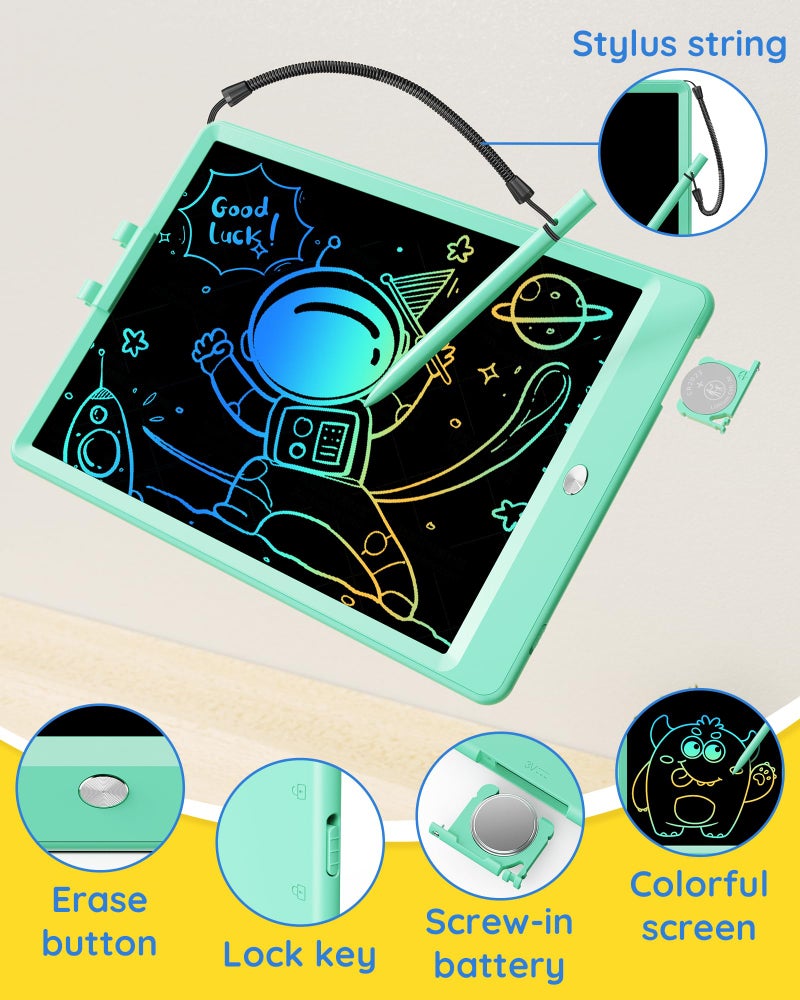 TEKFUN Kids Toys 10Inch LCD Writing Tablet, Mess Free Coloring Doodle Board, Drawing Pad for Kids Games Educational Toys for Ages 3-10 Girls Boys (Green) - Image 3