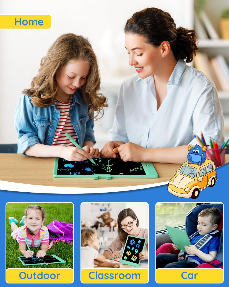 TEKFUN Kids Toys 10Inch LCD Writing Tablet, Mess Free Coloring Doodle Board, Drawing Pad for Kids Games Educational Toys for Ages 3-10 Girls Boys (Green) - Image 5