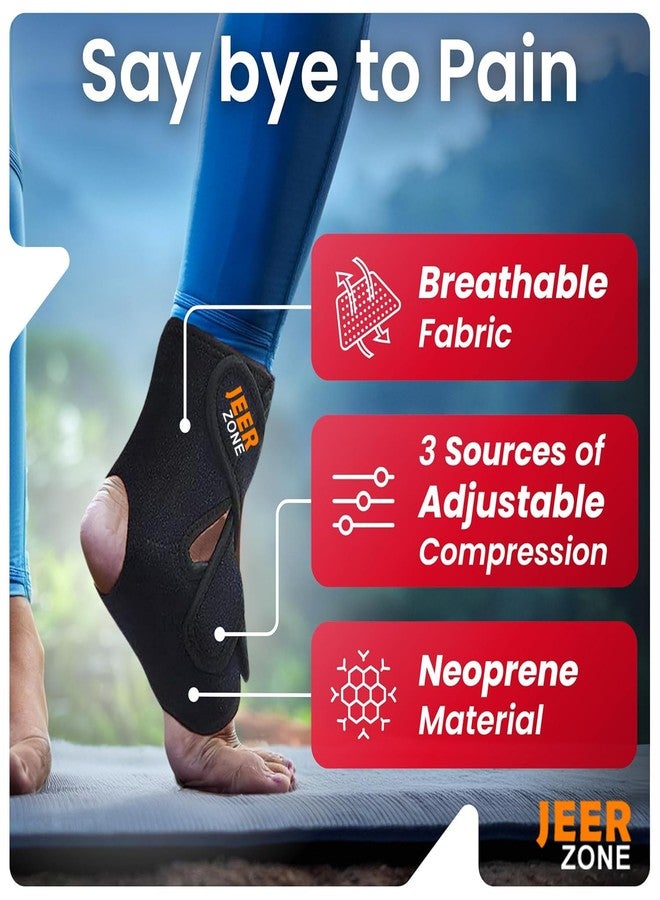 JEERZONE Premium Ankle Support Compression Brace For Injuries, Ankle Protection Guard Helpful In Pain Relief And Recovery. Ankle Band For Men & Women Neoprene Black - 1Pcs, Free Size - Image 5