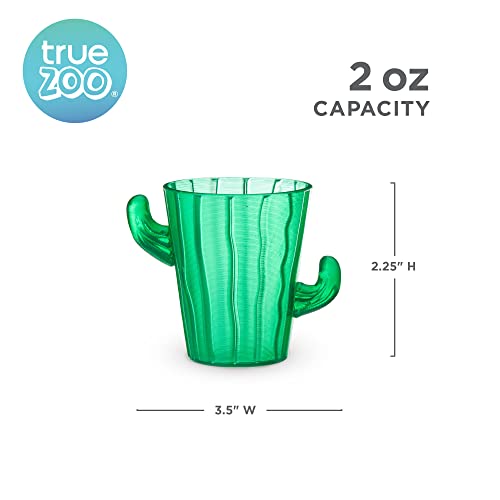 True Zoo TrueZoo Cactus Shot Glasses for Whiskey, Vodka, Tequila, Bourbon, Bachelor & Bachelorette Party, Barware, Home Bar Accessories, 2 oz Set of 4, Green - Image 3