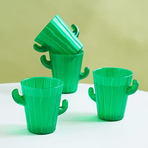 True Zoo TrueZoo Cactus Shot Glasses for Whiskey, Vodka, Tequila, Bourbon, Bachelor & Bachelorette Party, Barware, Home Bar Accessories, 2 oz Set of 4, Green - Image 5
