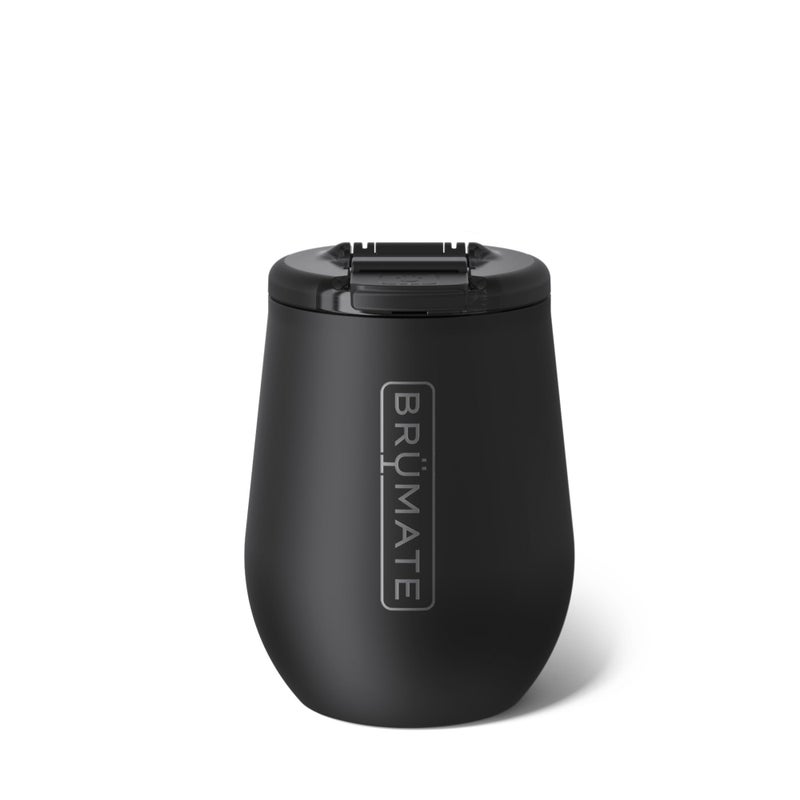 BrÃ¼Mate BrMate Uncorkd 14oz 100 Leakproof Insulated Wine Tumbler Locking Lid Insulated Stainless Steel Wine Glass Perfect For Travel Outdoors BPAFree Matte Black - Image 2