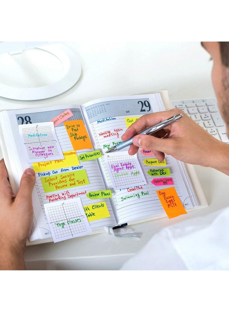 Graph Paper Sticky Notes – Grid Square Self-Adhesive Memo Pads, 3x3 Inch XY Coordinate Plane Sticky Notes, Mini Graph Notepads for Office, School, Math, Drawing, Planning, Data Recording & Sketching - Image 2