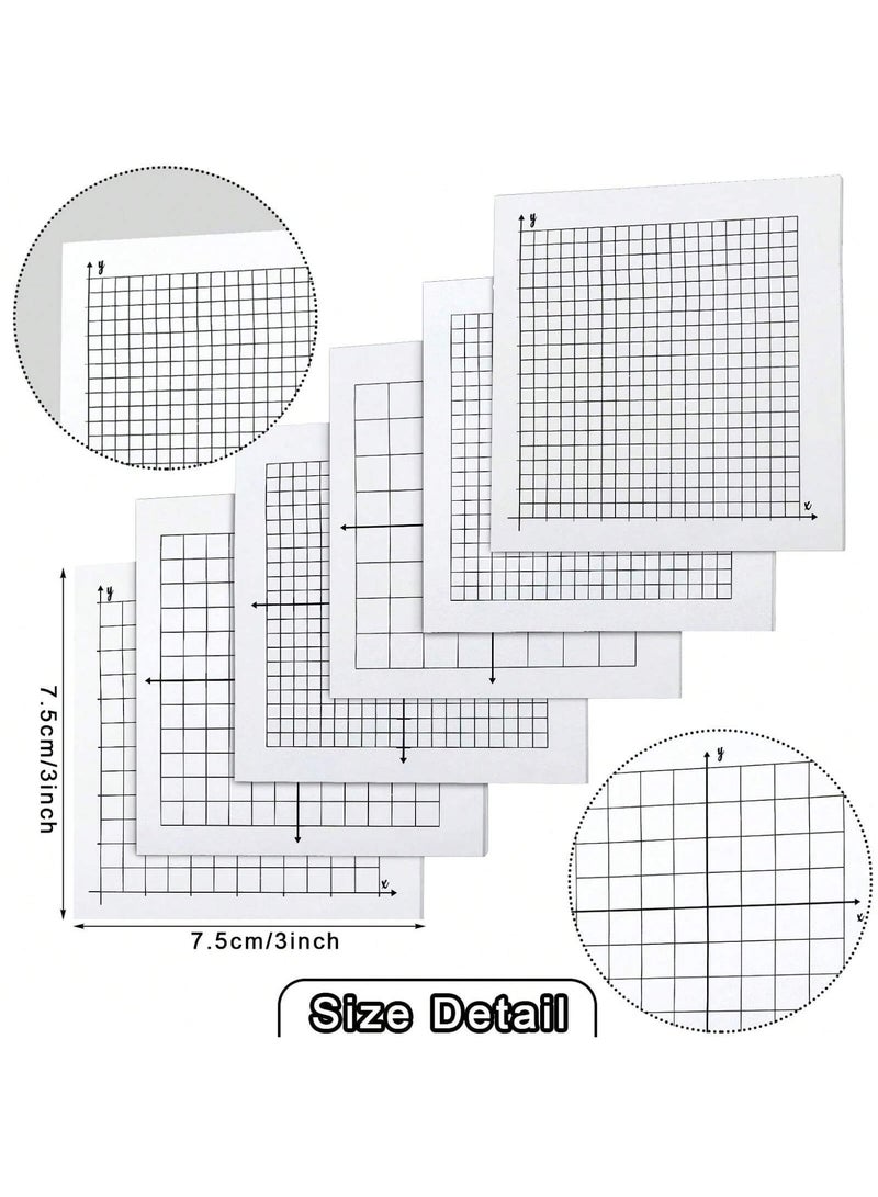 Graph Paper Sticky Notes – Grid Square Self-Adhesive Memo Pads, 3x3 Inch XY Coordinate Plane Sticky Notes, Mini Graph Notepads for Office, School, Math, Drawing, Planning, Data Recording & Sketching - Image 3