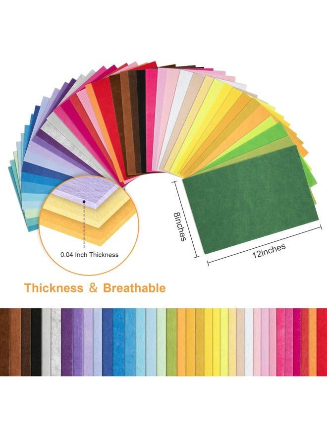 BetyBedy 8 x 12 Inches 40Pcs Felt Sheets, Assorted Colors, Non Woven, 1mm Thick, Stiff Felt Paper for DIY Crafts - Image 4