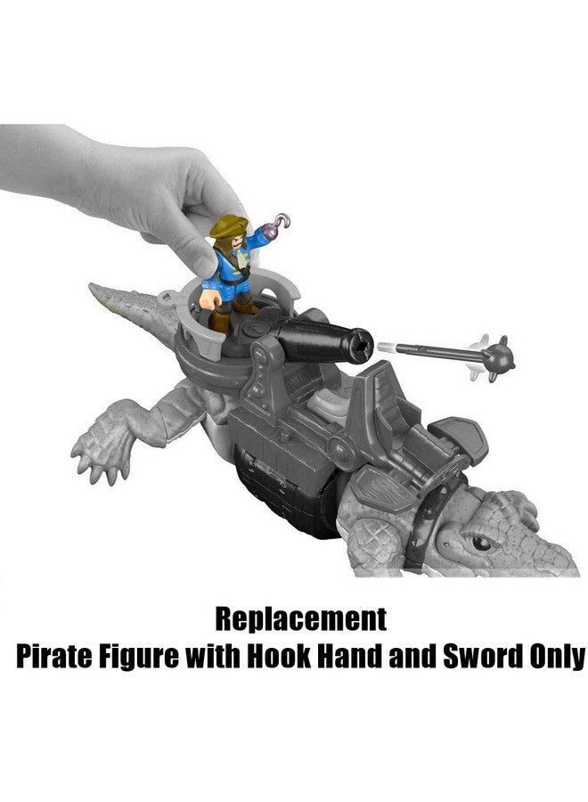 Imaginext Replacement Parts Crocodile Playset - Walking Croc and Pirate - DHH63 ~ Replacement Pirate Figure with Hook Hand and Sword - Image 4