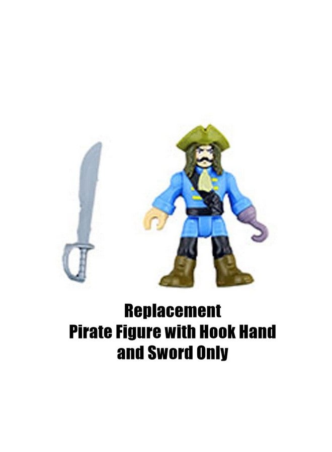 Imaginext Replacement Parts Crocodile Playset - Walking Croc and Pirate - DHH63 ~ Replacement Pirate Figure with Hook Hand and Sword - Image 5