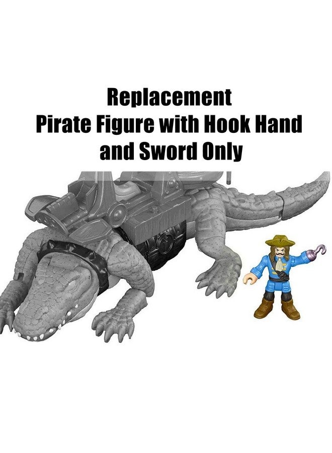 Imaginext Replacement Parts Crocodile Playset - Walking Croc and Pirate - DHH63 ~ Replacement Pirate Figure with Hook Hand and Sword - Image 3